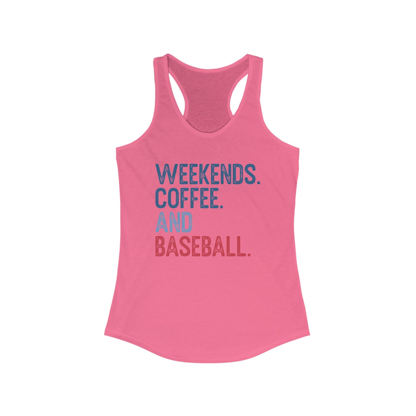 Weekends Coffee and Baseball Racerback Tank
