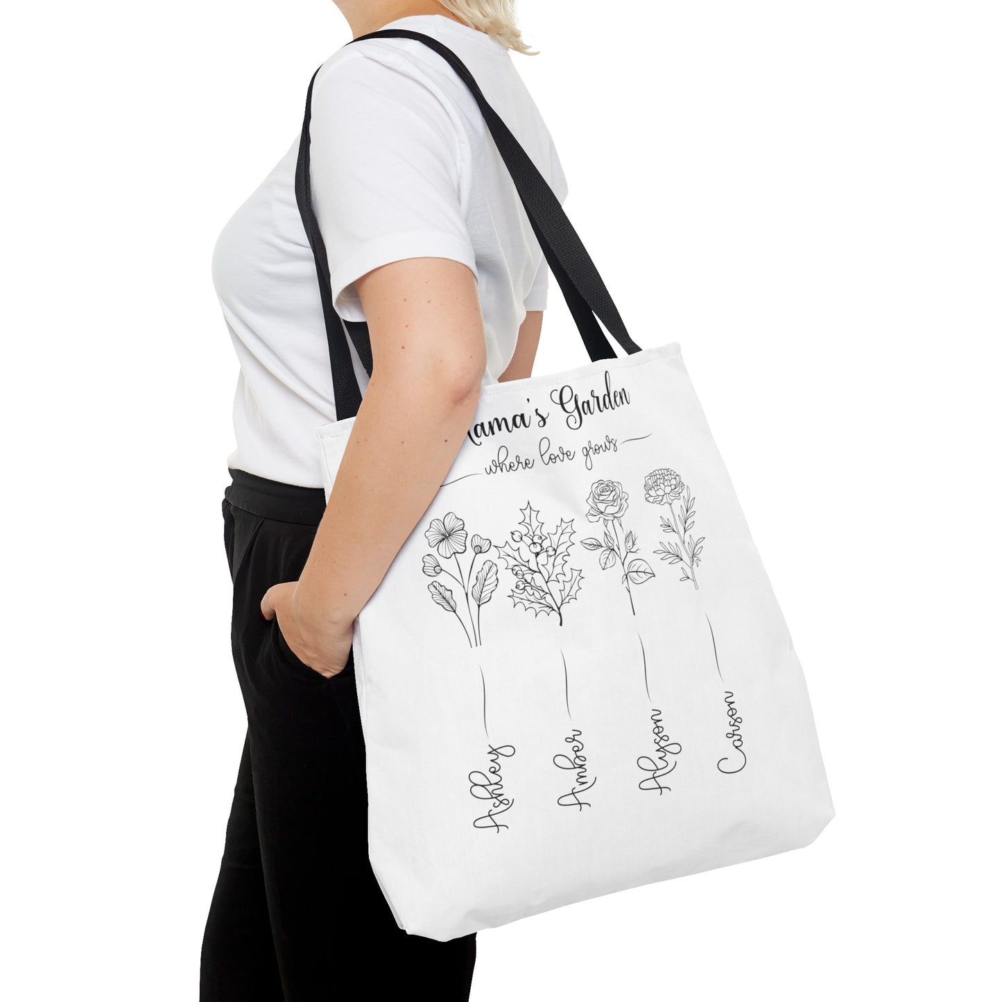 Birth Month Flower Tote Bag (AOP)
