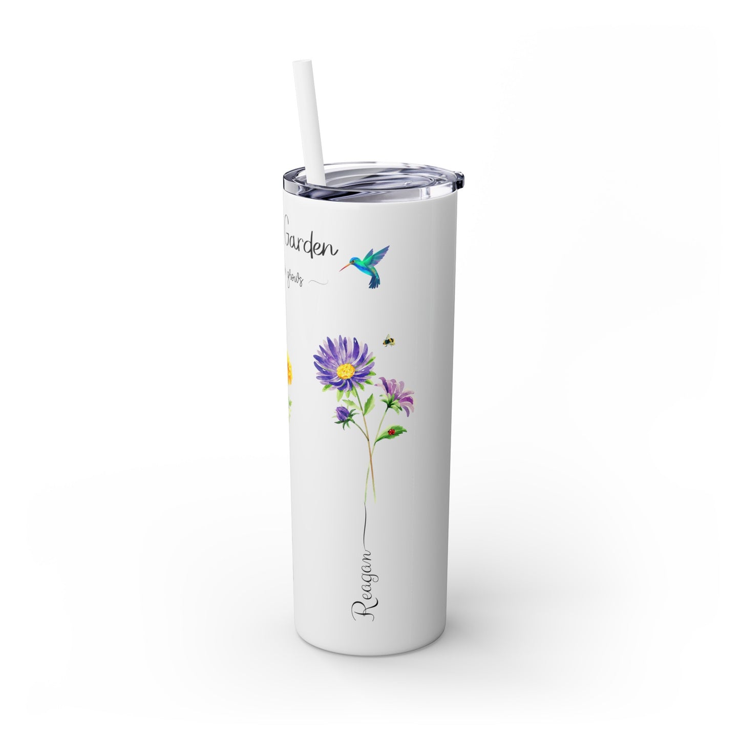 Allison's Garden Skinny Tumbler with Straw, 20oz