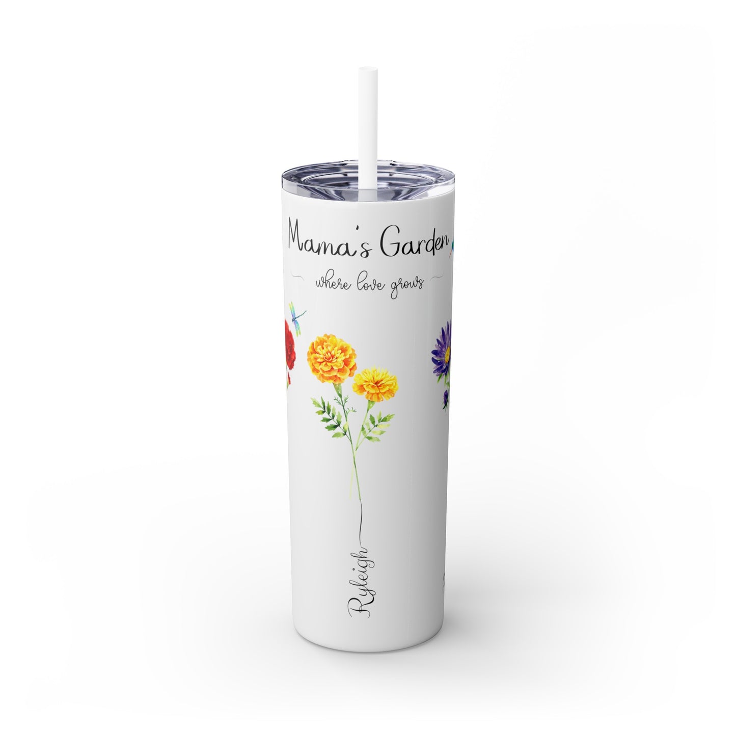 Allison's Garden Skinny Tumbler with Straw, 20oz