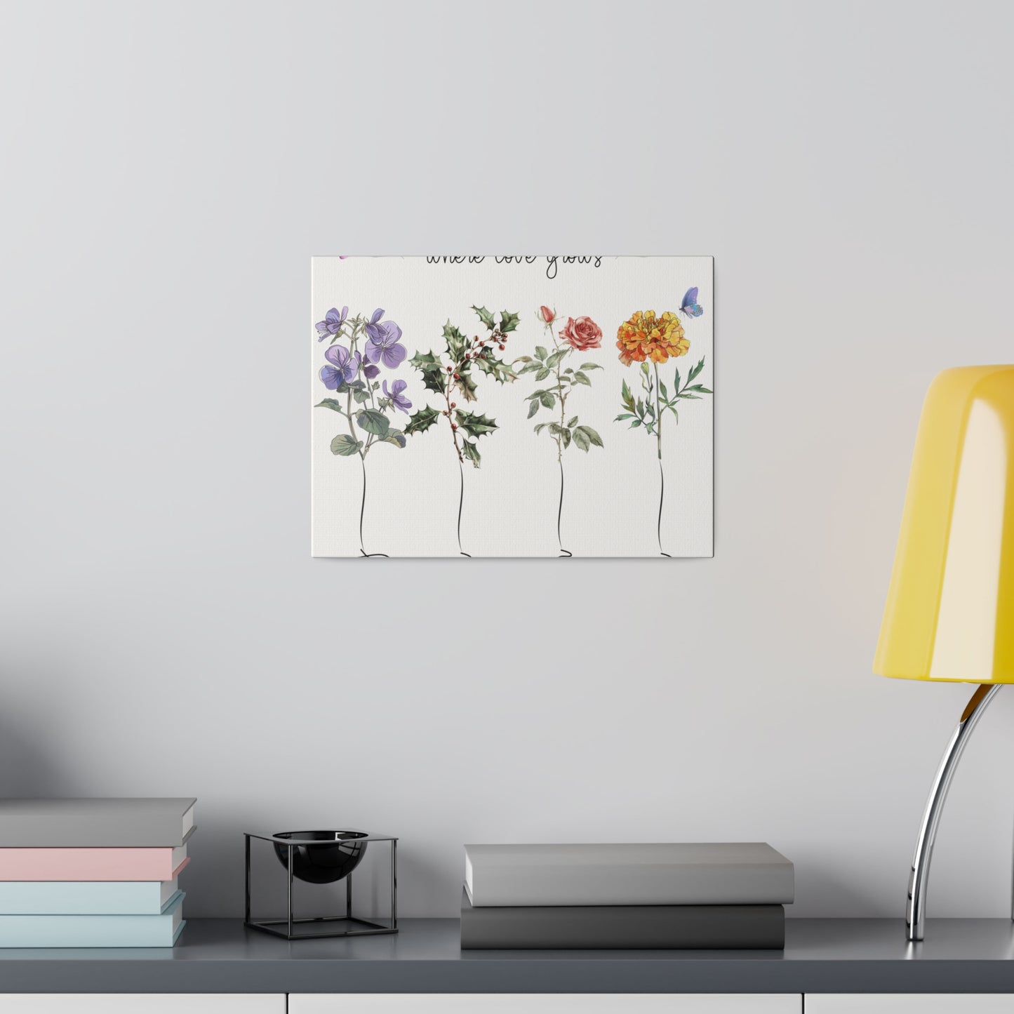 Kiesha's Garden color long stems Matte Canvas, Stretched, 0.75"