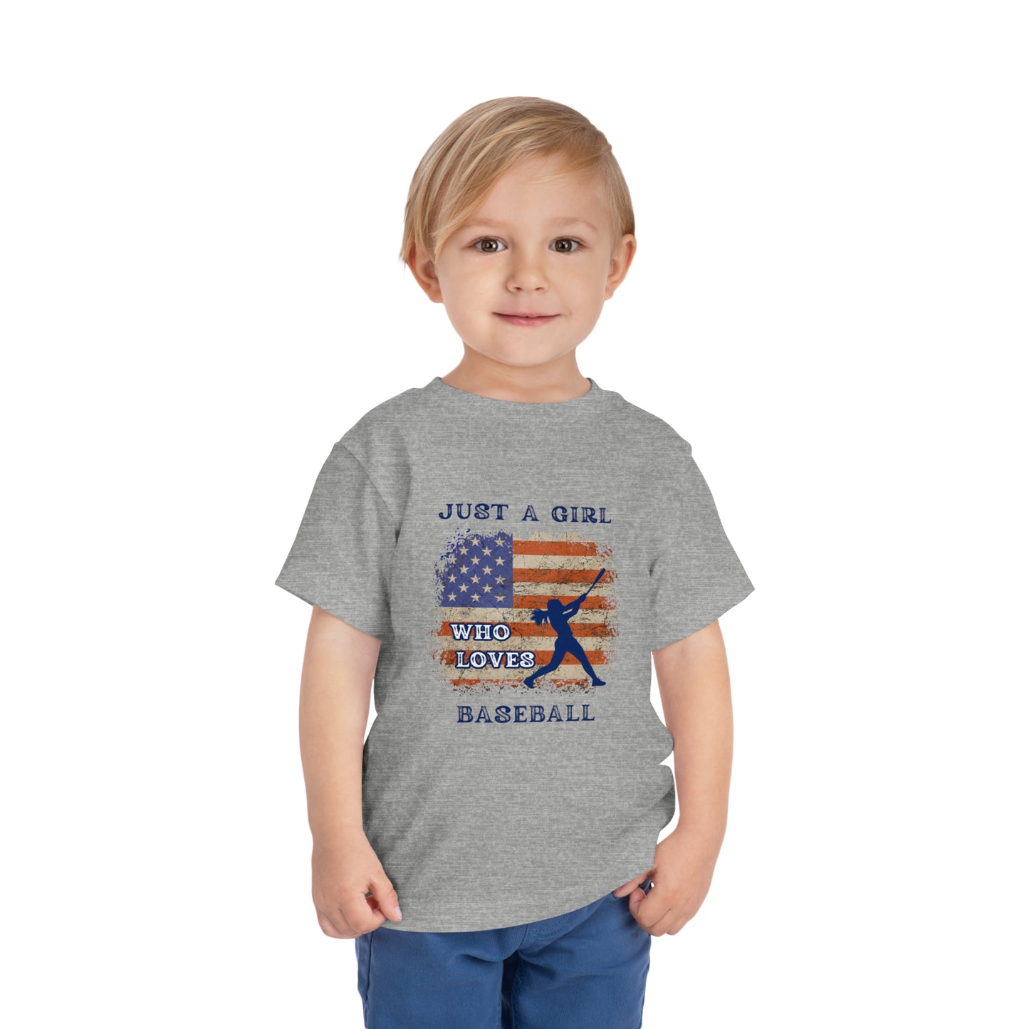 Just a Girl Who Loves Baseball Toddler Short Sleeve Tee