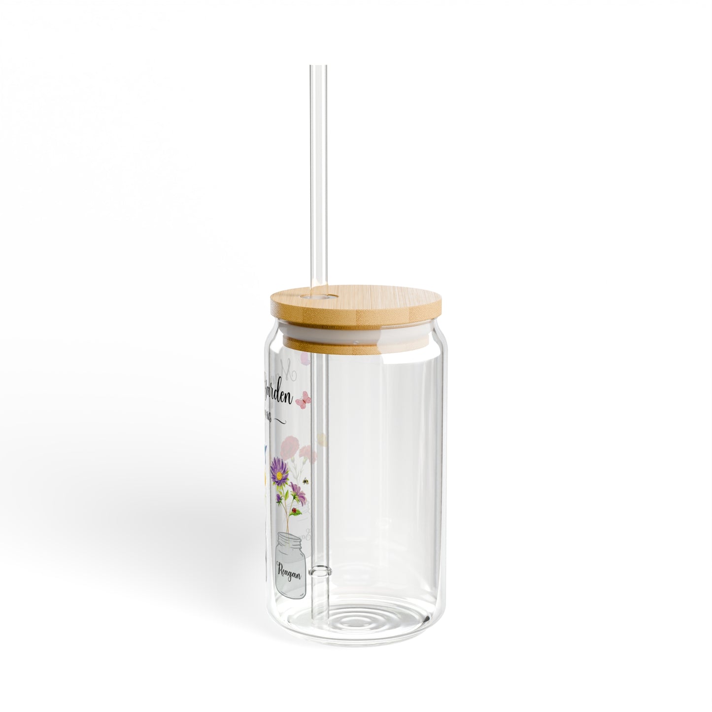 Allisons Garden Sipper Glass, 16oz