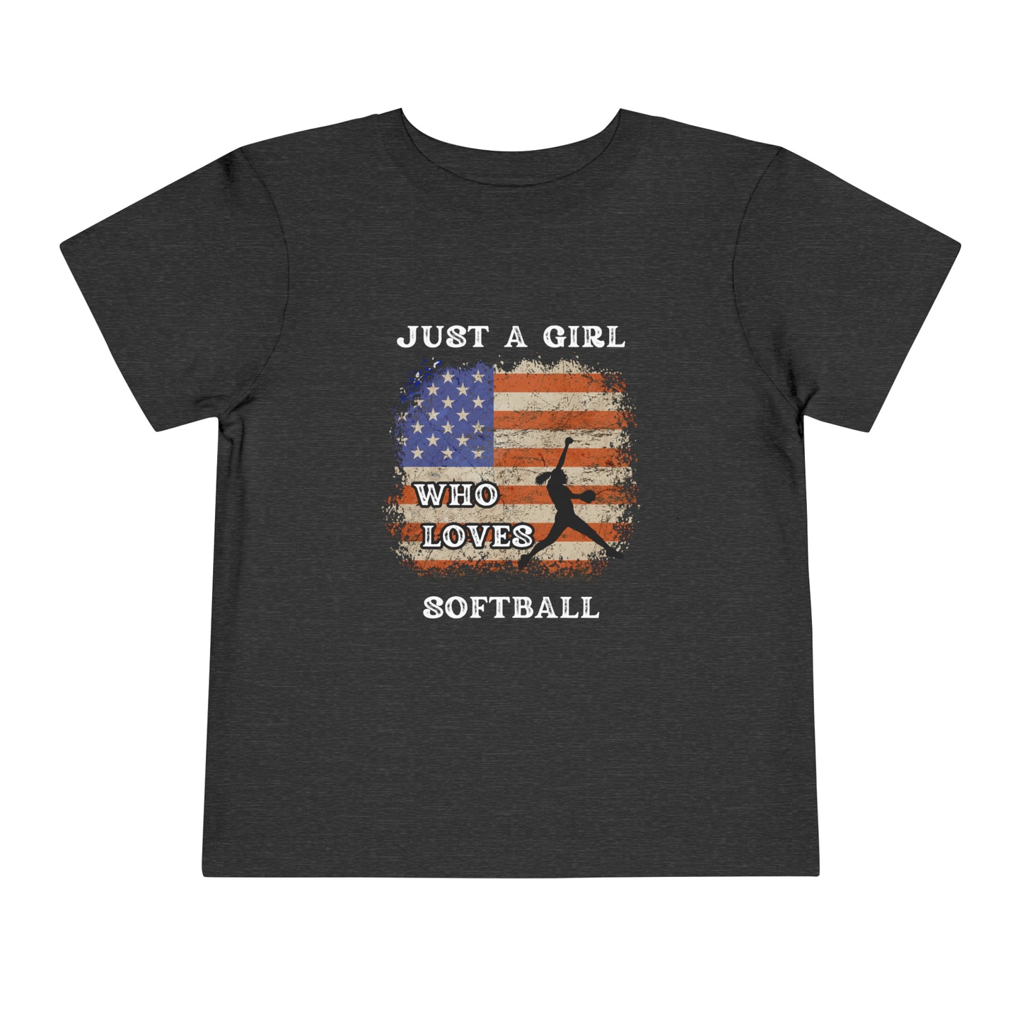 Just a Girl Who Loves Softball Toddler Short Sleeve Tee