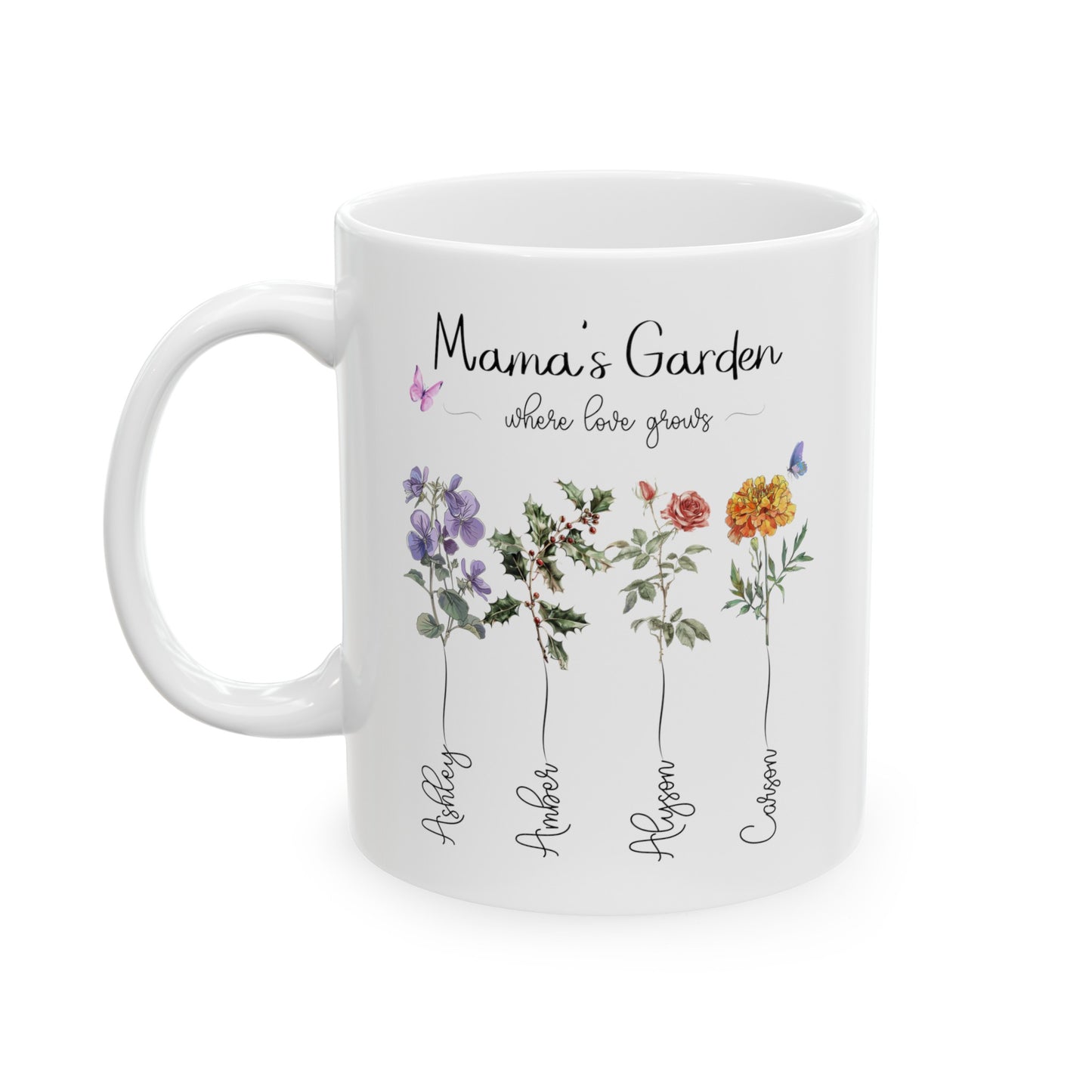 Birth Month Flower Ceramic Mug, (11oz, 15oz)