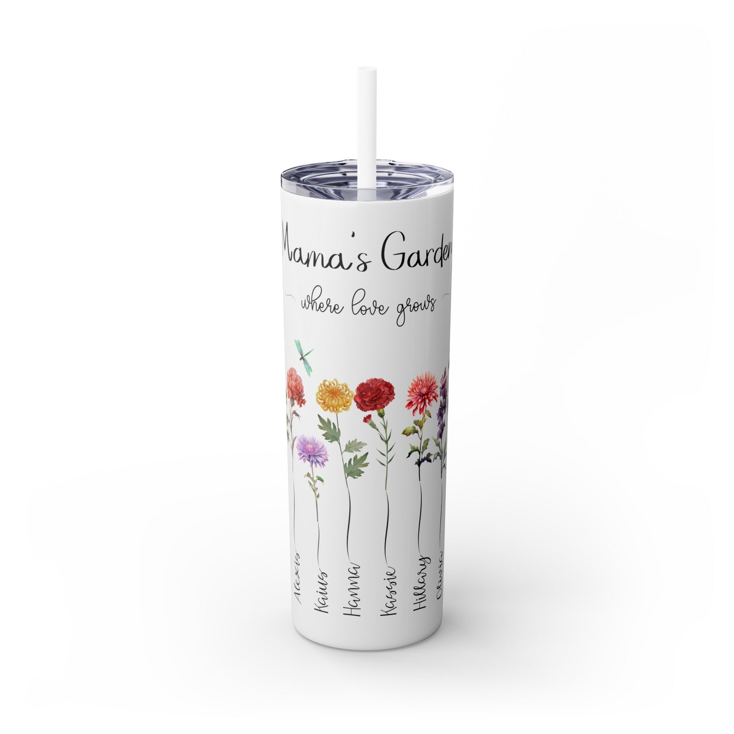 Theresa's Garden Skinny Tumbler with Straw, 20oz