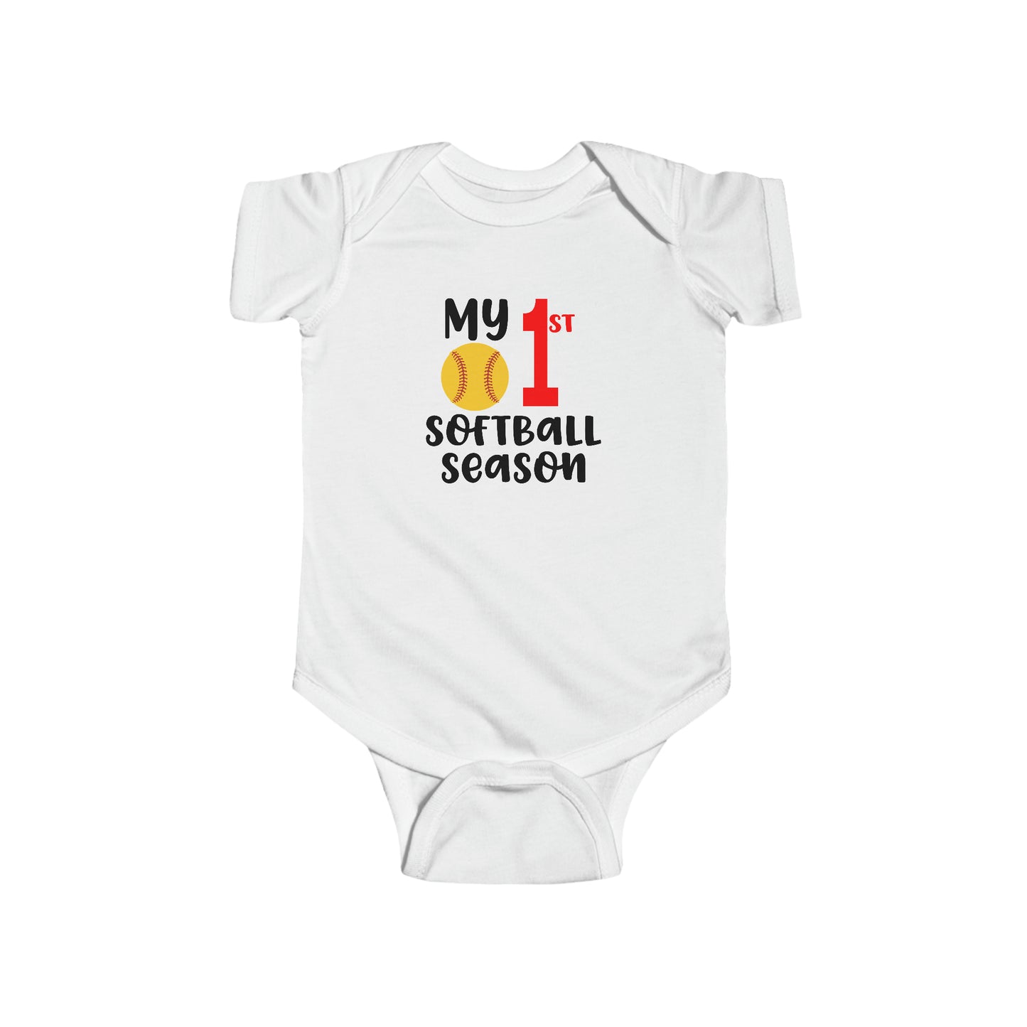 My 1st Softball Season - Infant Fine Jersey Bodysuit
