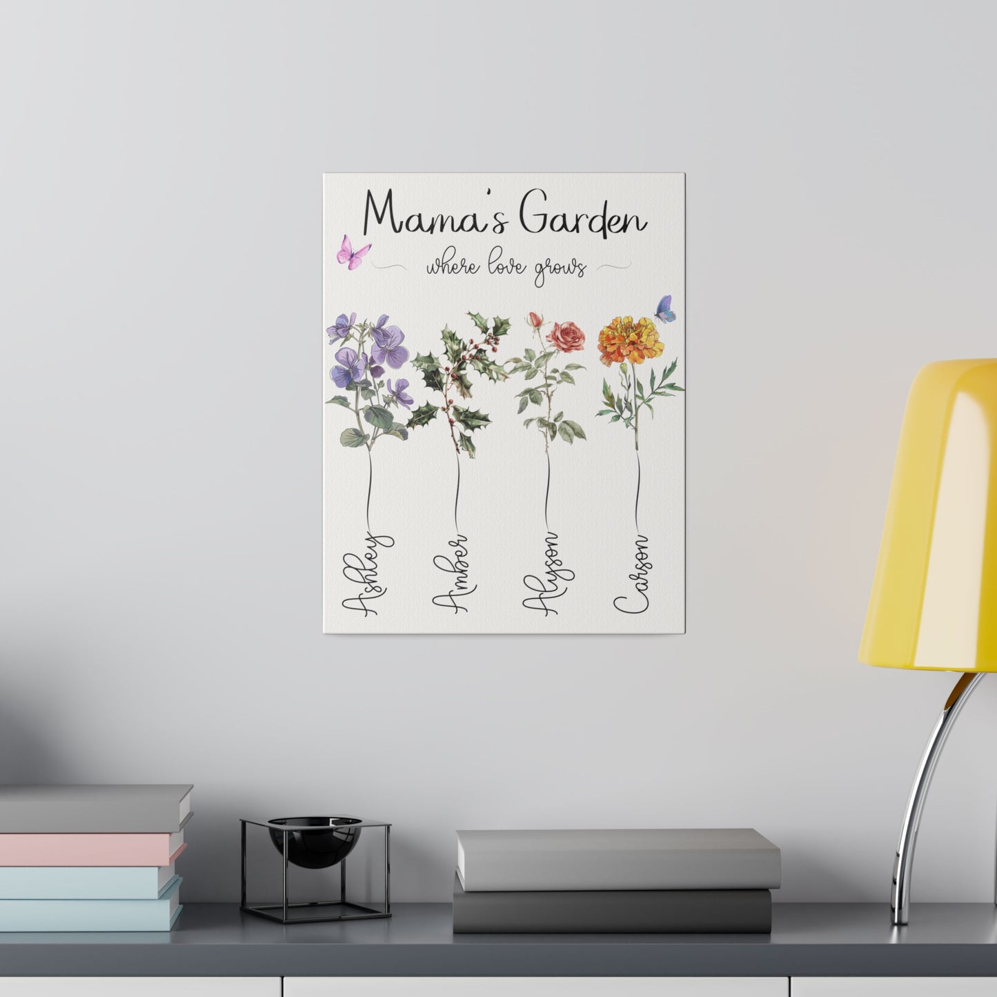 Kiesha's Garden color long stems Matte Canvas, Stretched, 0.75"