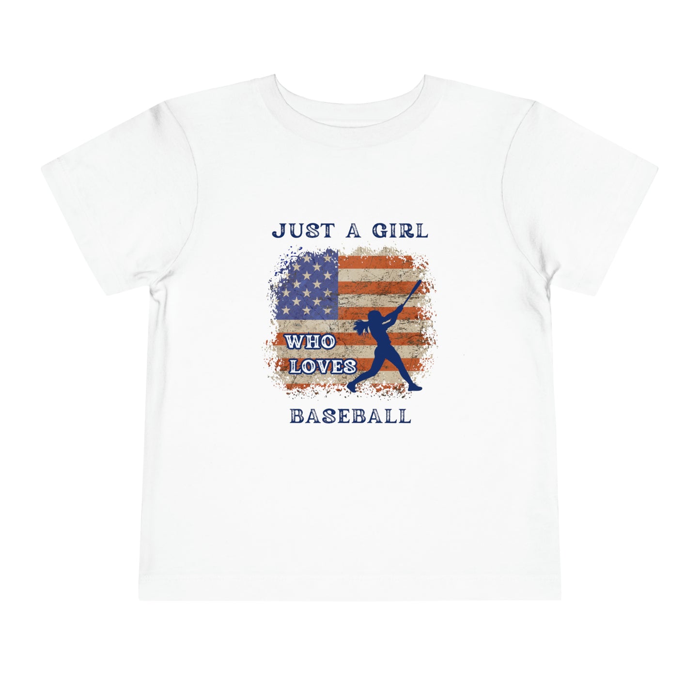 Just a Girl Who Loves Baseball Toddler Short Sleeve Tee