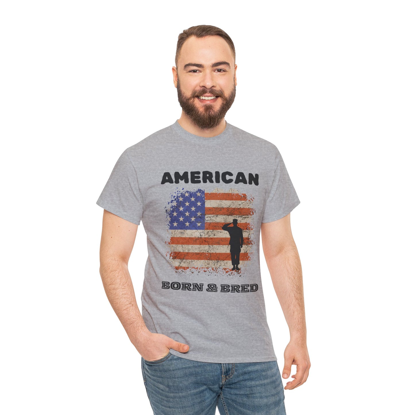 American, Born & Bred - Unisex Heavy Cotton Tee