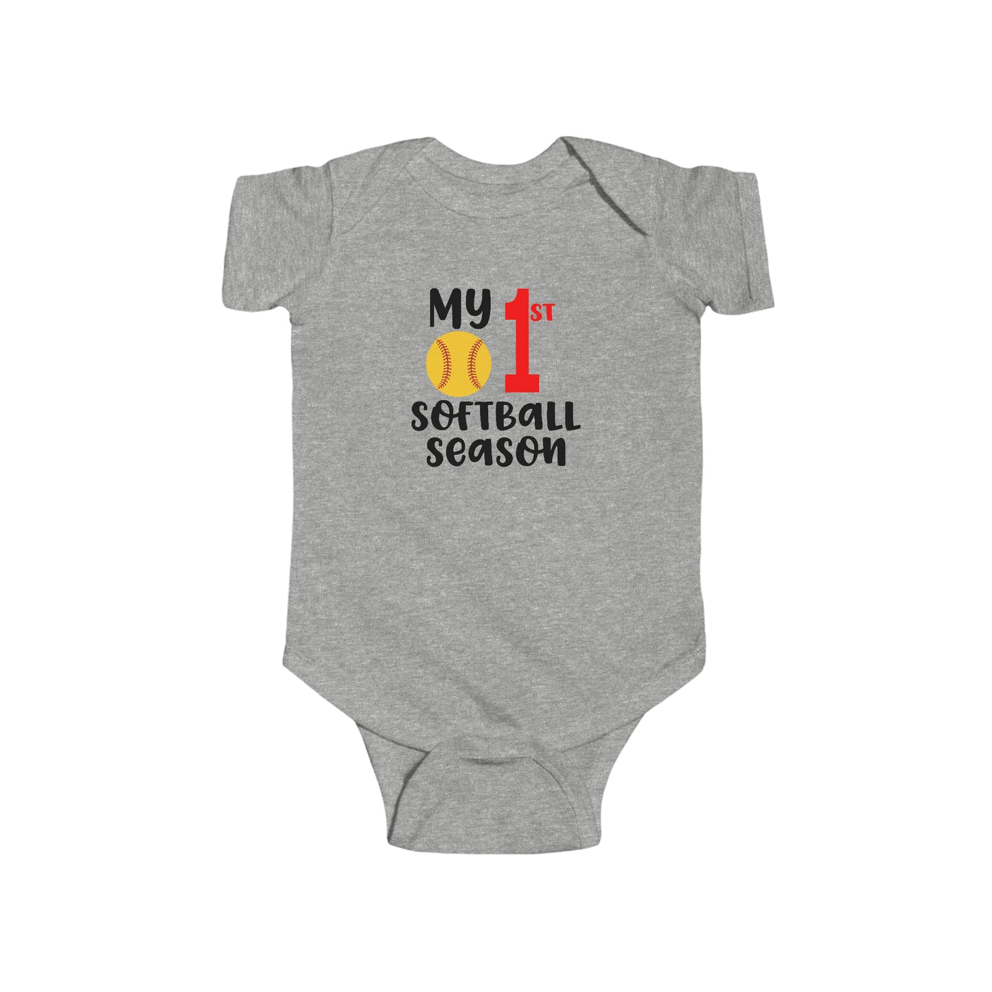 My 1st Softball Season - Infant Fine Jersey Bodysuit