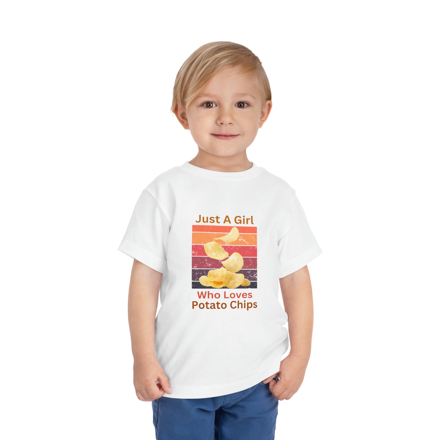Just a Girl Who Loves Potato Chips Toddler Short Sleeve Tee