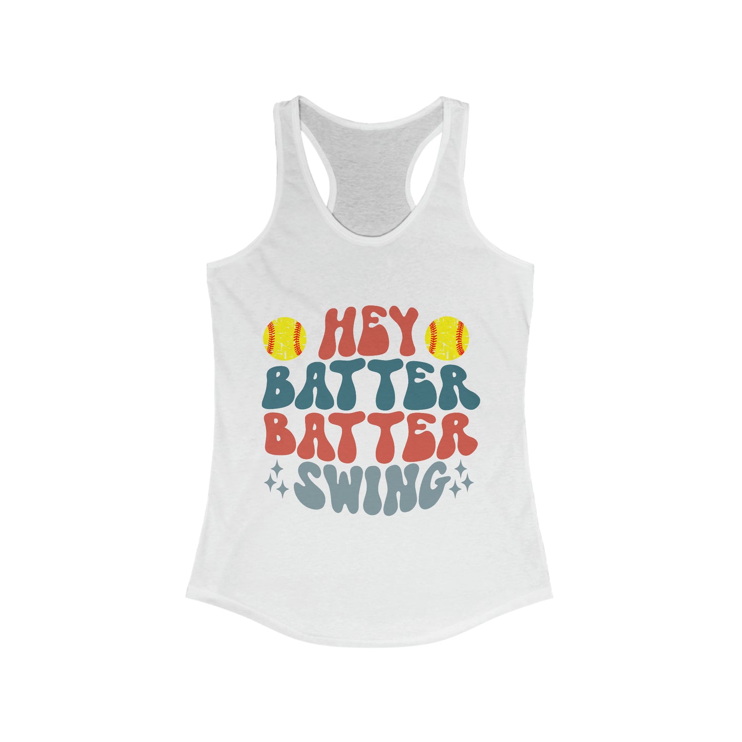 Hey Batter Batter Swing Racerback Tank