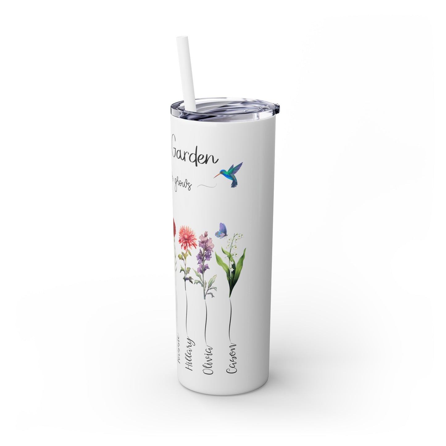 Theresa's Garden Skinny Tumbler with Straw, 20oz