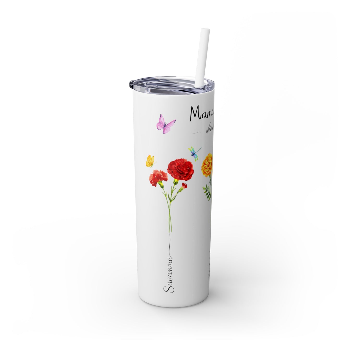Allison's Garden Skinny Tumbler with Straw, 20oz