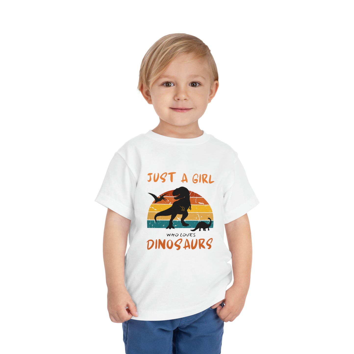 Just a Girl Who Loves Dinosaurs Toddler Short Sleeve Tee