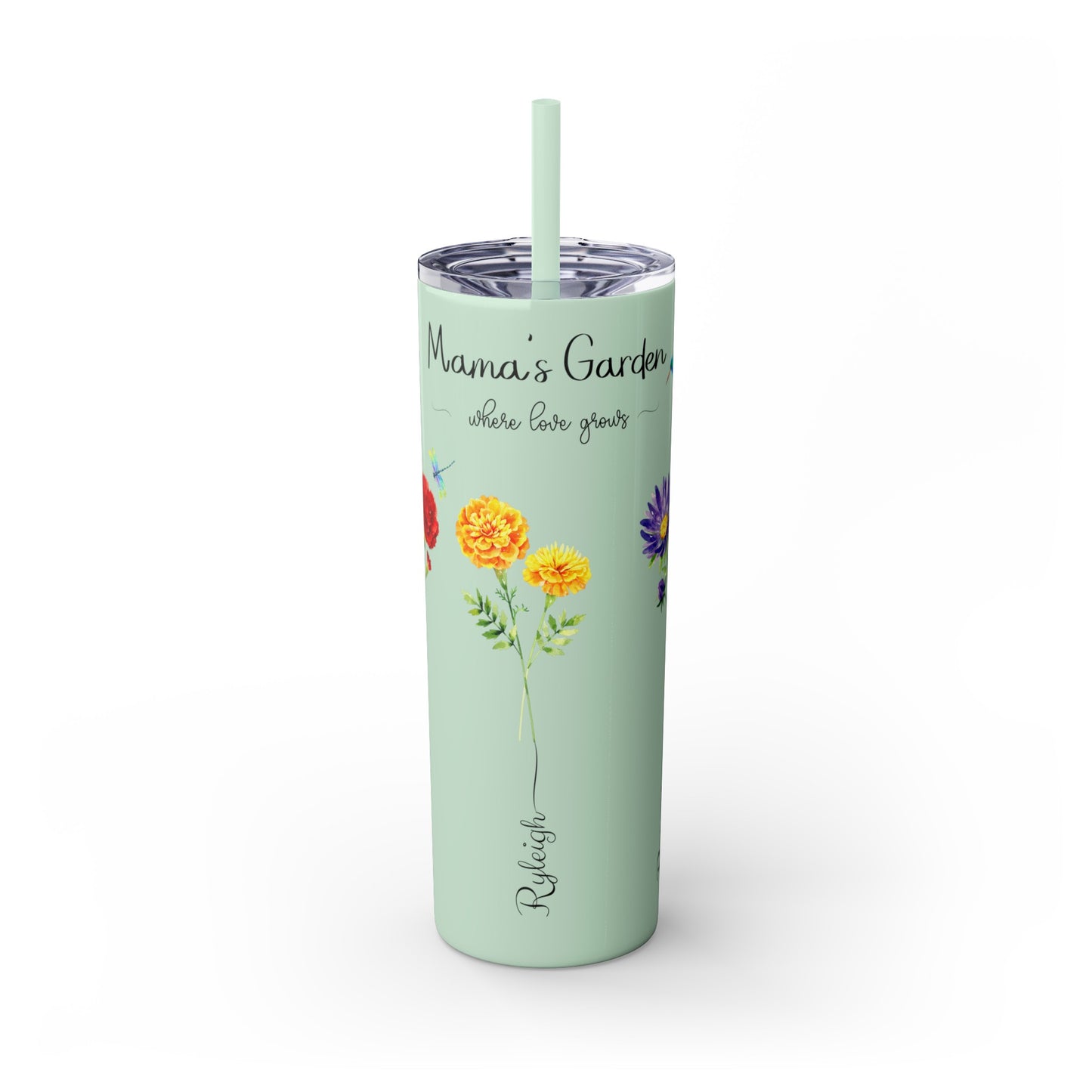 Allison's Garden Skinny Tumbler with Straw, 20oz