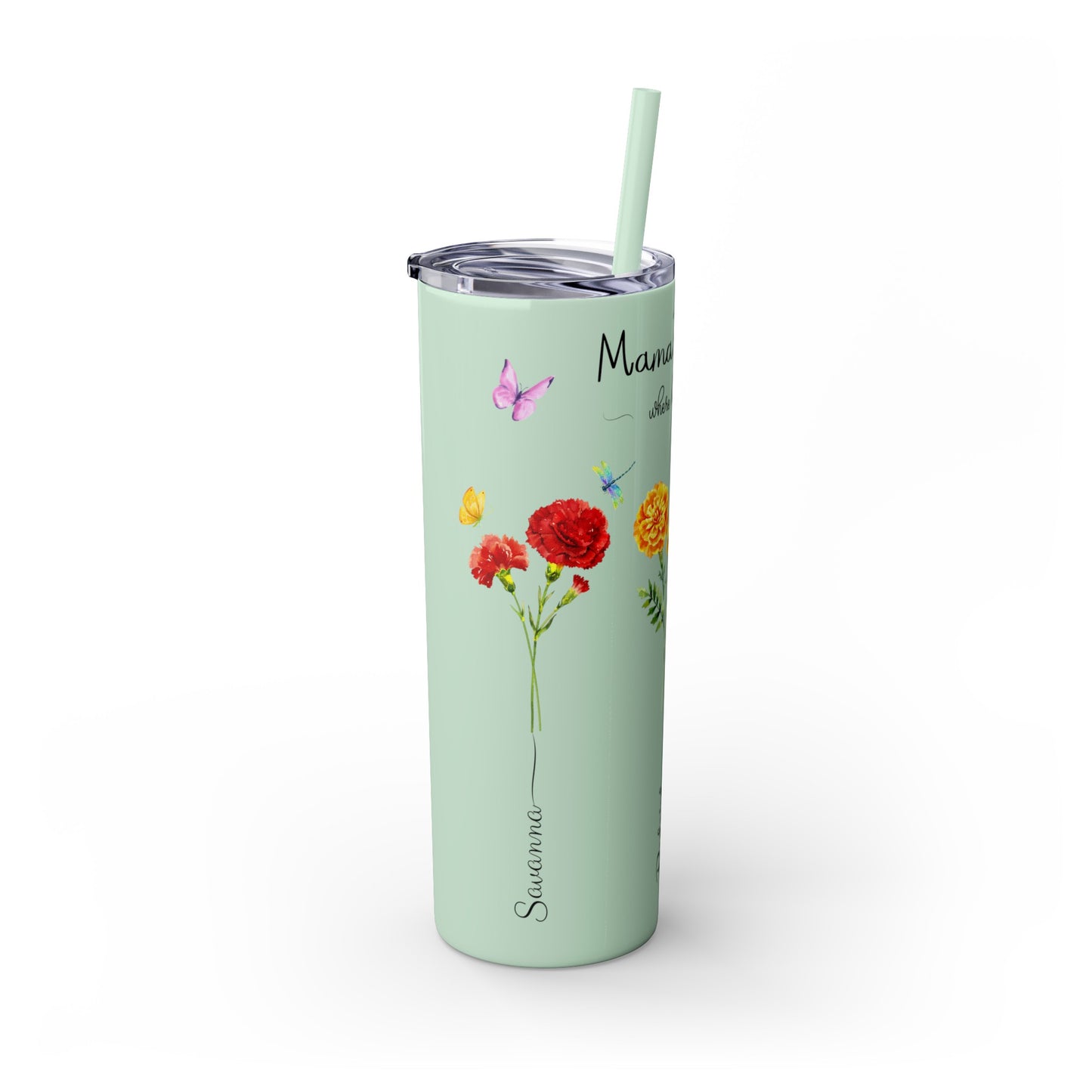 Allison's Garden Skinny Tumbler with Straw, 20oz