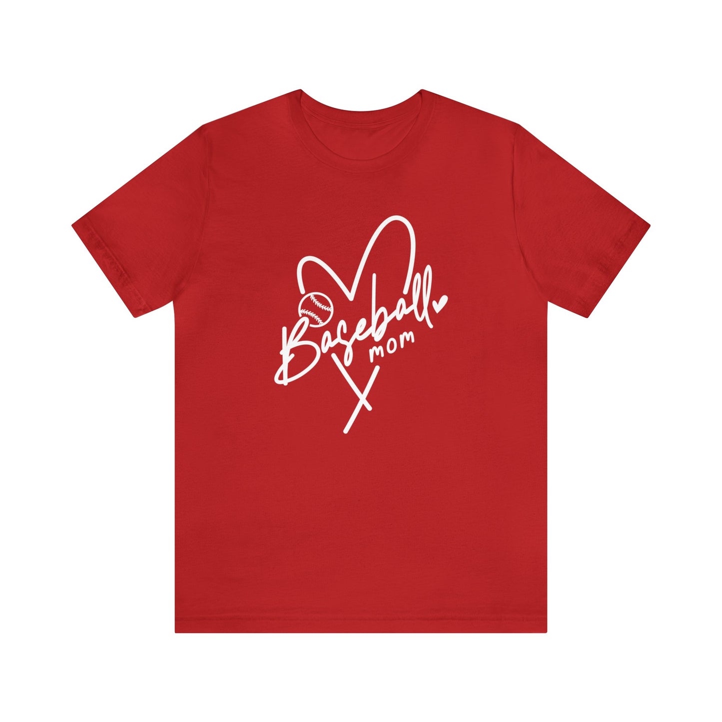 Baseball Mom in white Short Sleeve Tee