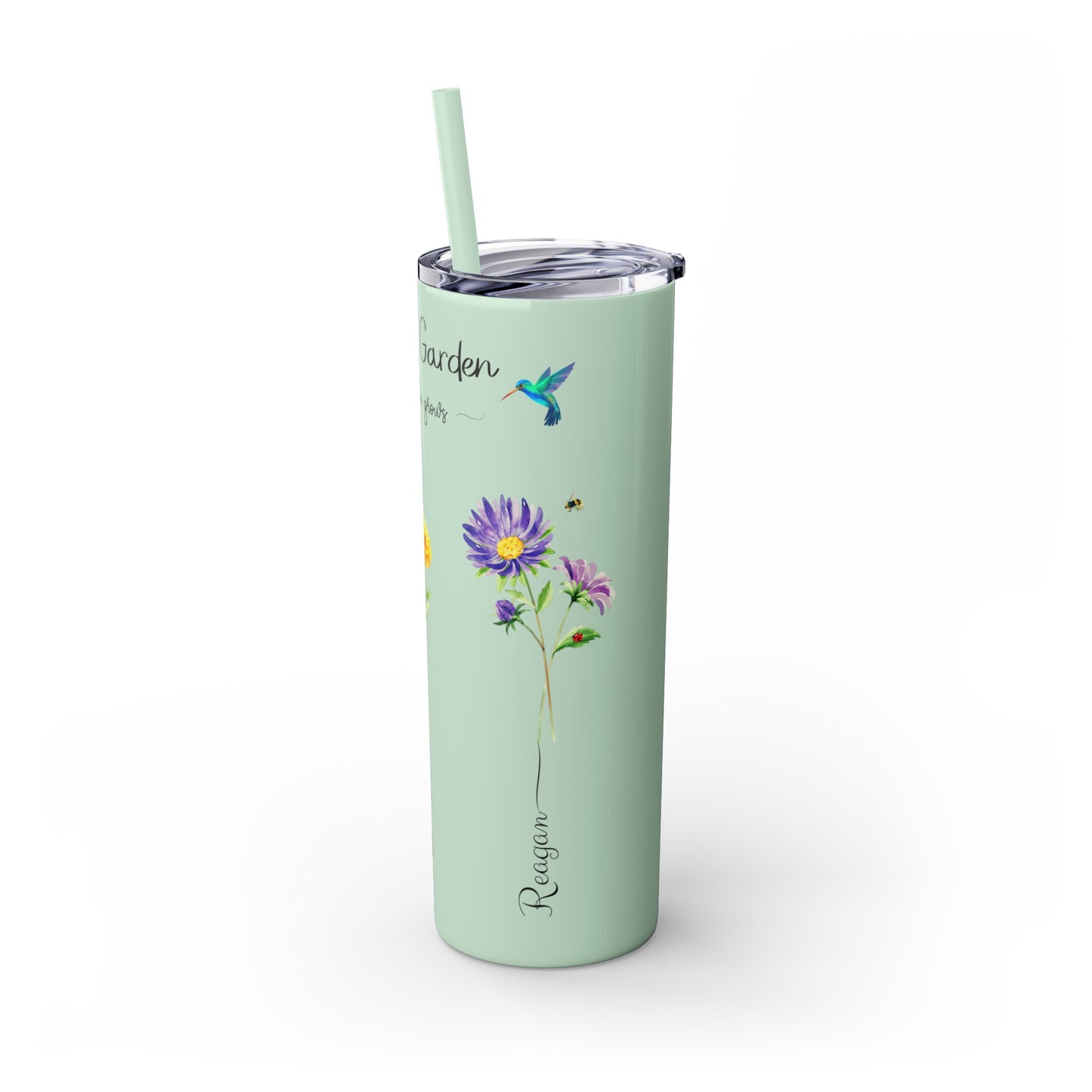 Allison's Garden Skinny Tumbler with Straw, 20oz