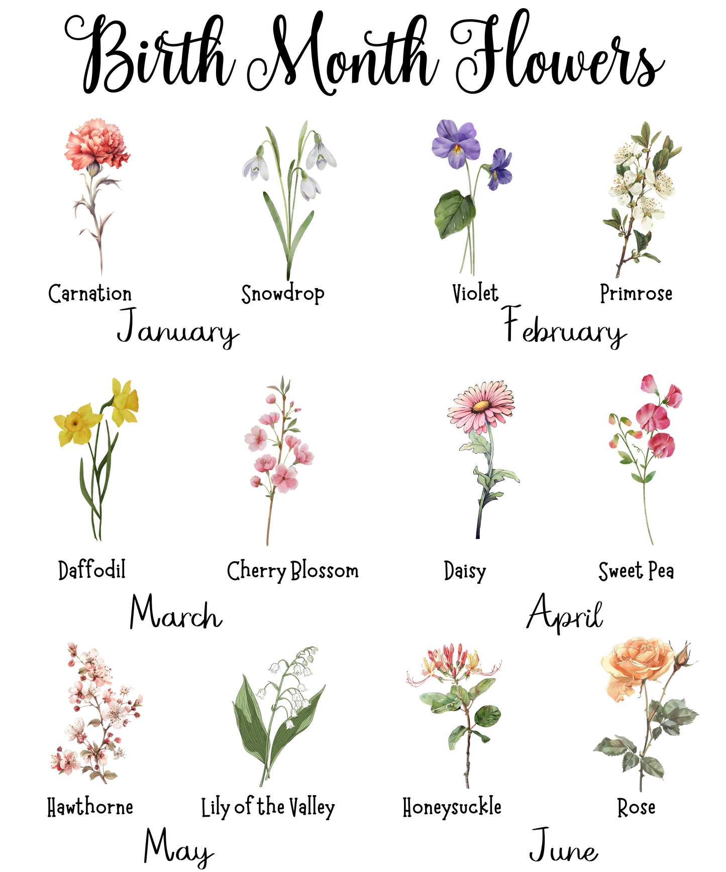 Birth Month Flower Garden Flag