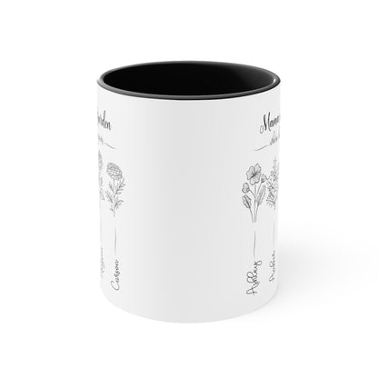 Kiesha's Garden Black and White Accent Coffee Mug, 11oz