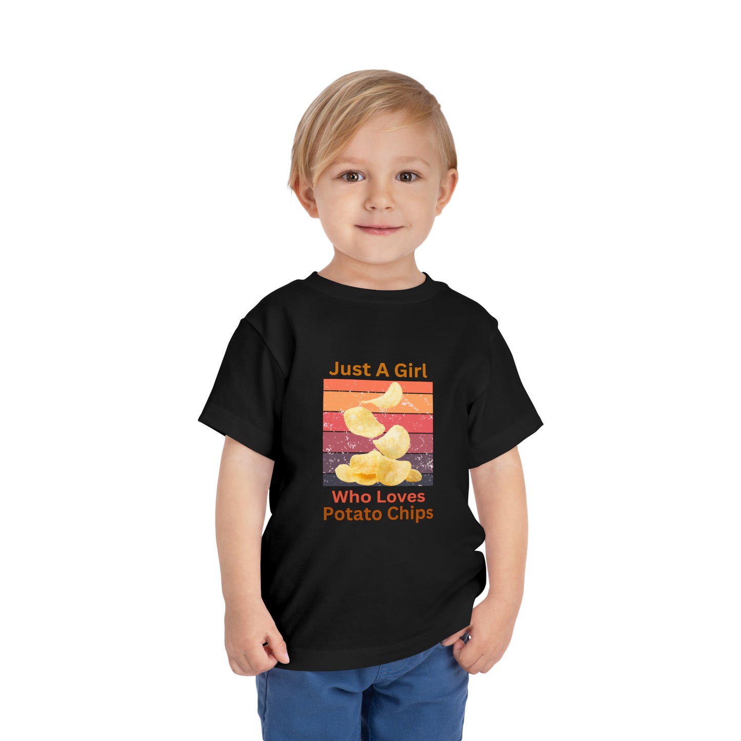 Just a Girl Who Loves Potato Chips Toddler Short Sleeve Tee