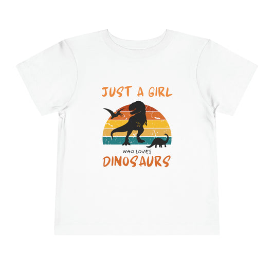 Just a Girl Who Loves Dinosaurs Toddler Short Sleeve Tee