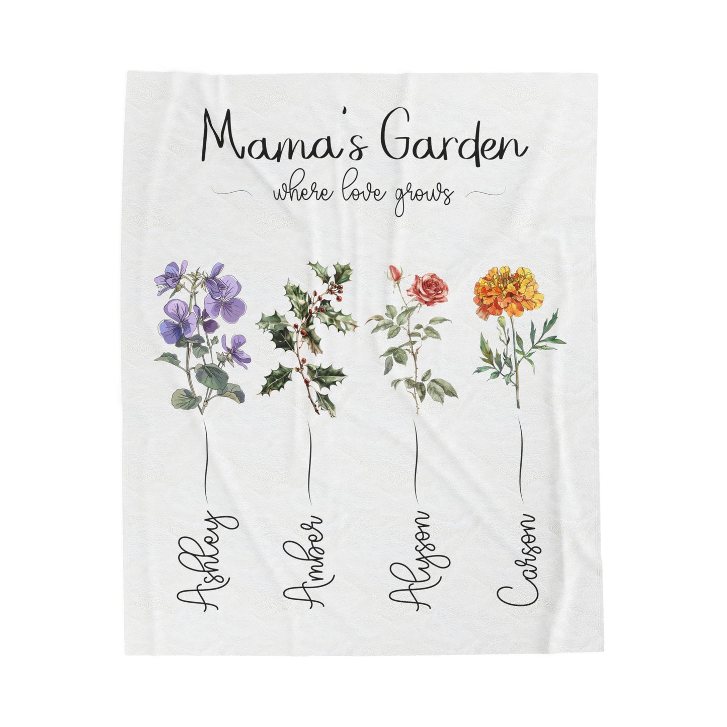 Kiesha's Garden Antique - Velveteen Plush Blanket