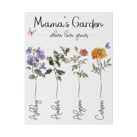 Kiesha's Garden color long stems Matte Canvas, Stretched, 0.75"
