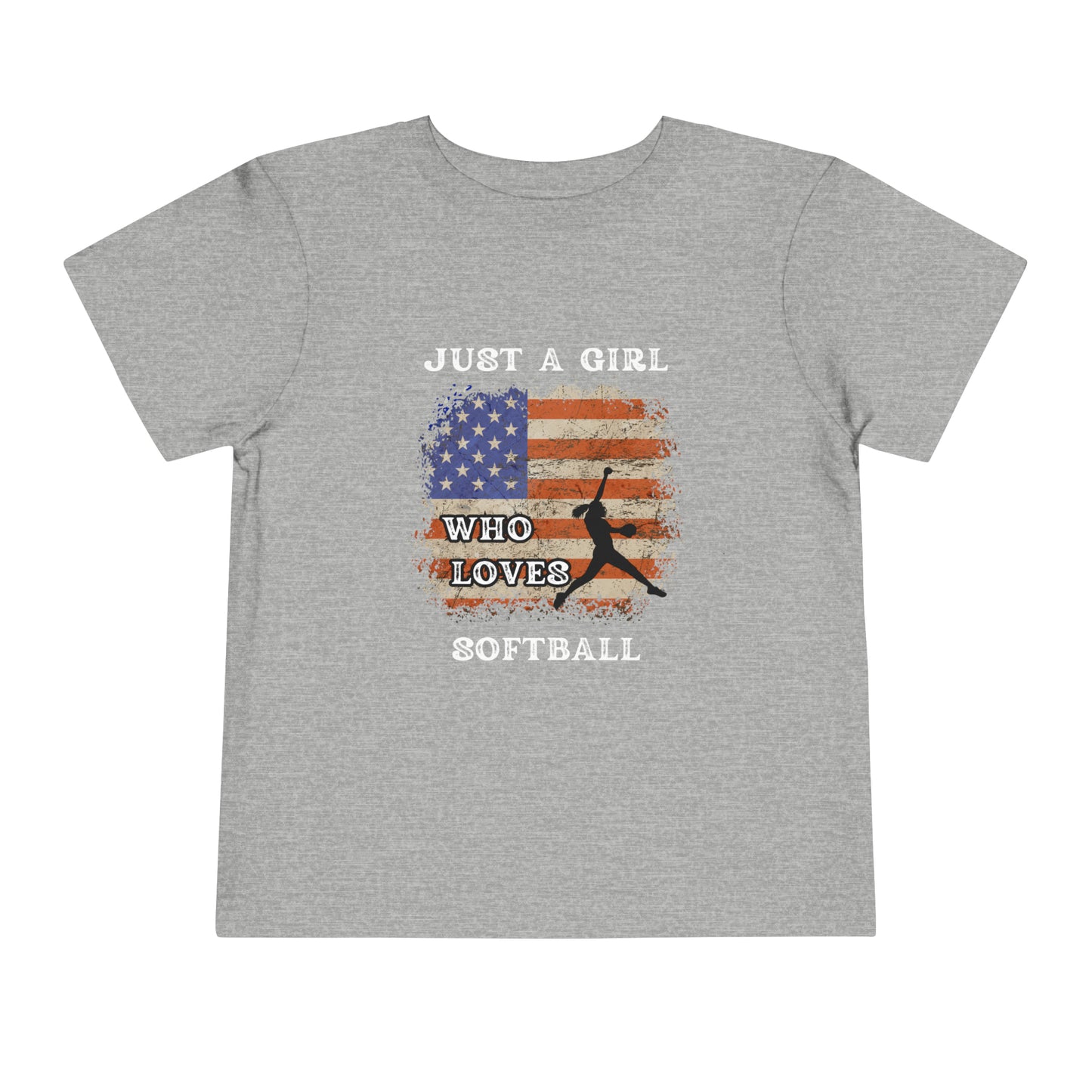 Just a Girl Who Loves Softball Toddler Short Sleeve Tee