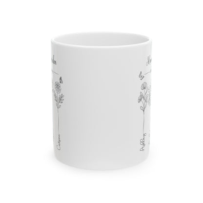 Birth Month Flower Ceramic Mug, (11oz, 15oz)