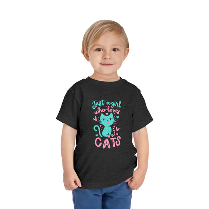 Just a Girl Who Loves Cats -Toddler Short Sleeve Tee