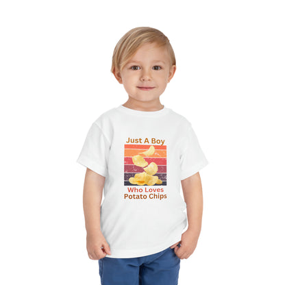 Just a Boy Who Loves Potato Chips - Toddler Short Sleeve Tee
